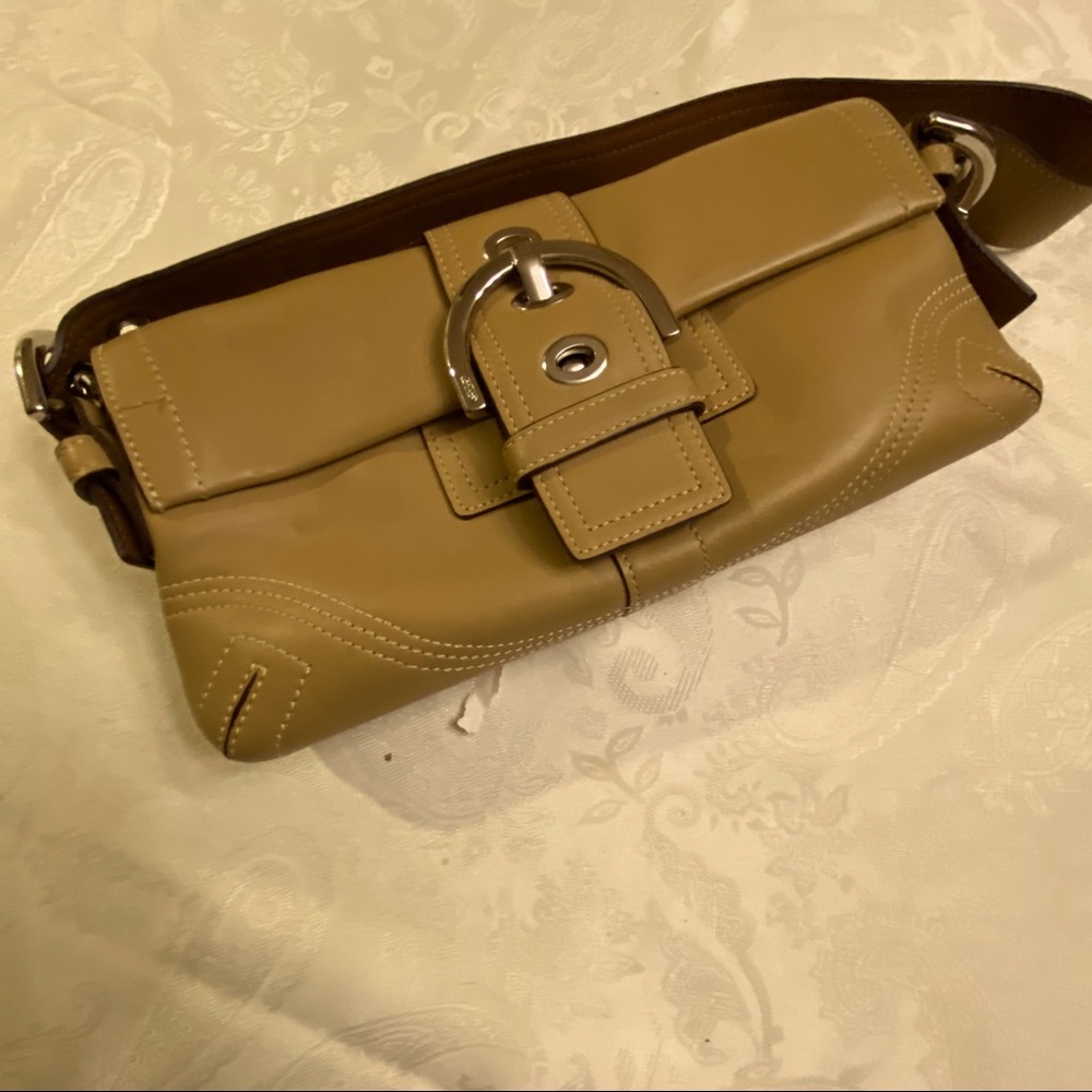 New tan Coach shoulder bag